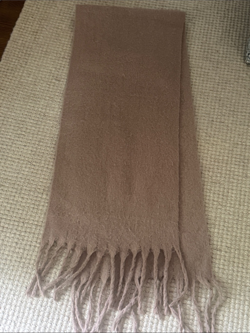 Hat Attack Fringe Wrap Scarf in Dusty Mauve